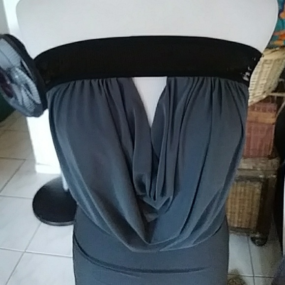 SALE! Strapless grey/black sequins small dress XS - Picture 2 of 8